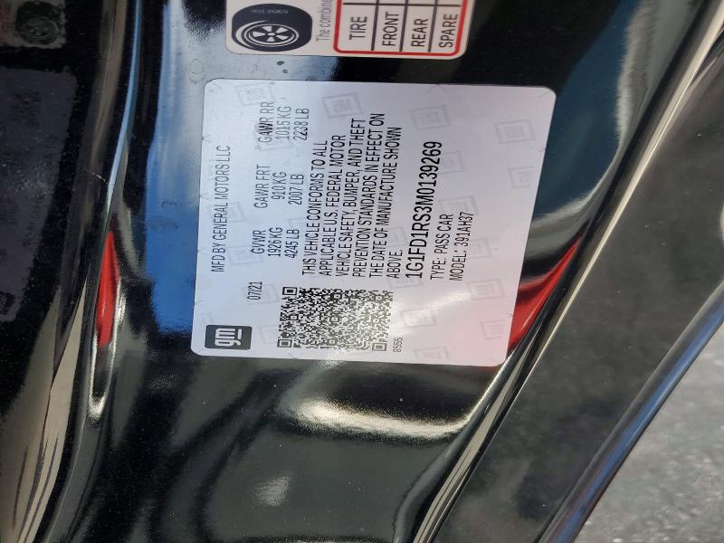 Продажа на аукционе авто 2021 Chevrolet Camaro, vin: 1G1FD1RS3M0139269, номер лота: 66448676