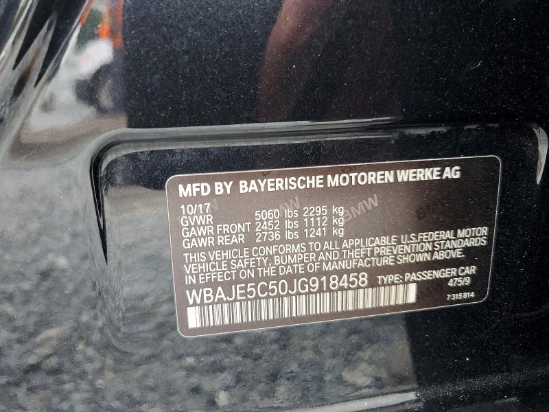 63808956 :رقم المزاد ، WBAJE5C50JG918458 vin ، 2018 Bmw 540 مزاد بيع