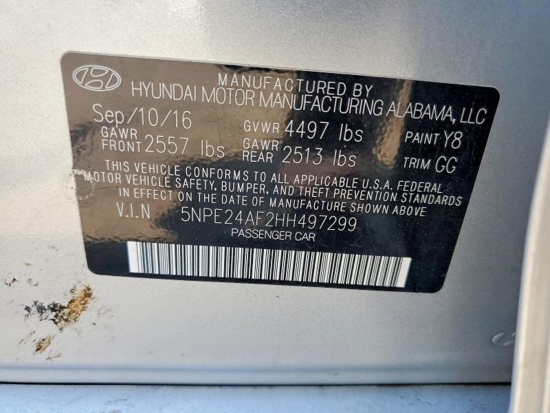 Продаж на аукціоні авто 2017 Hyundai Sonata, vin: 5NPE24AF2HH497299, номер лоту: 64333346