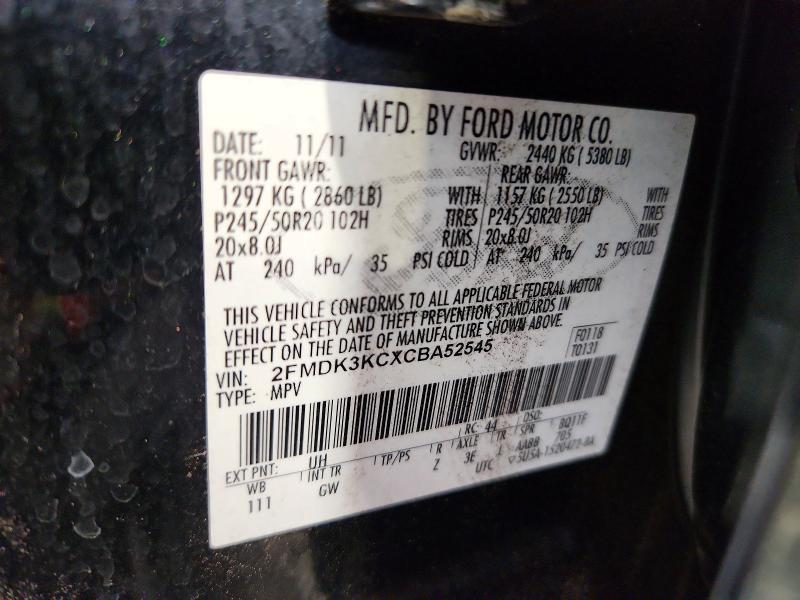 Aukcja sprzedaży 2012 Ford Edge, vin: 2FMDK3KCXCBA52545, numer aukcji: 63448866