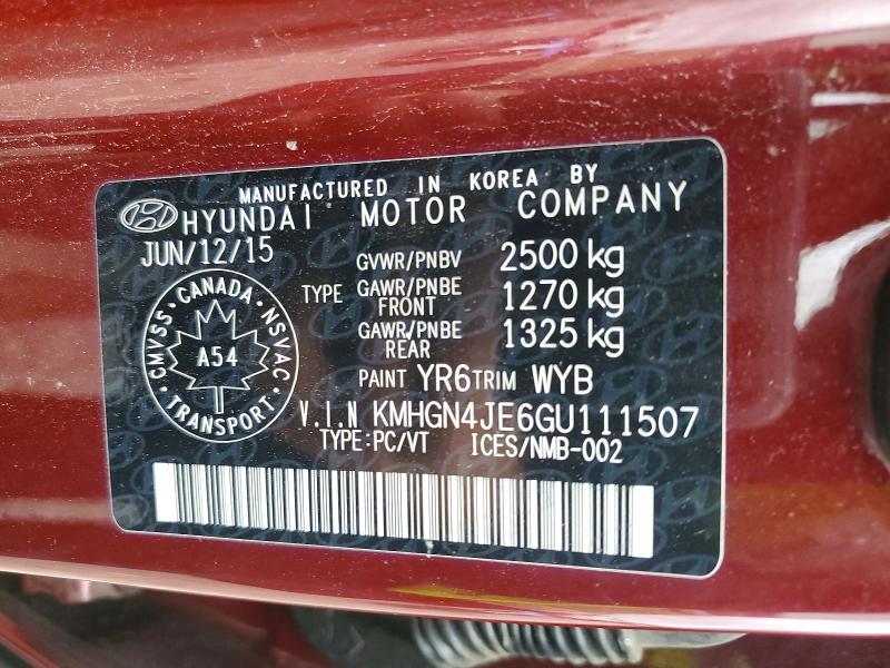 Продаж на аукціоні авто 2016 Hyundai Genesis, vin: KMHGN4JE6GU111507, номер лоту: 65501756