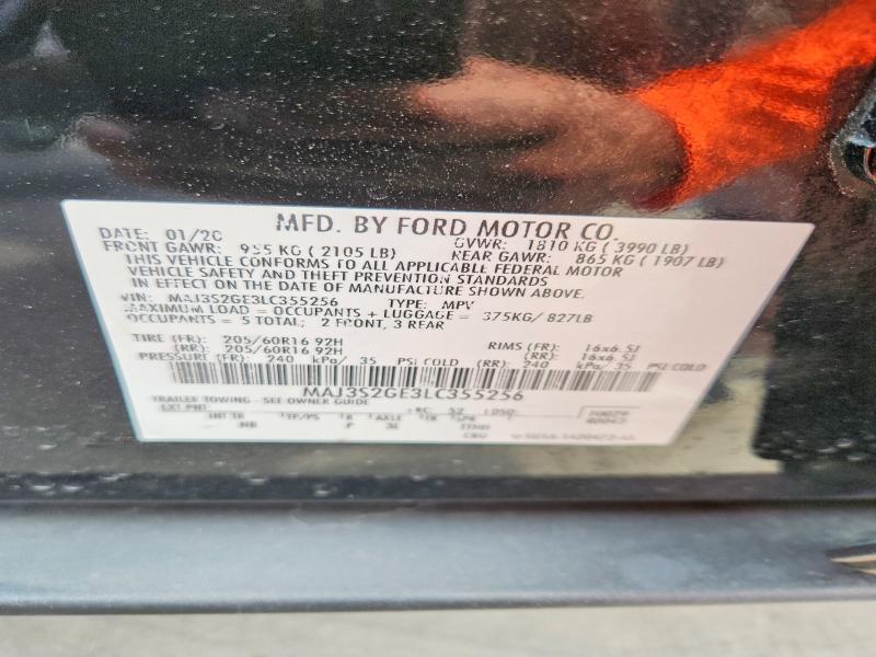 66537046 :رقم المزاد ، MAJ3S2GE3LC355256 vin ، 2020 Ford Ecosport مزاد بيع