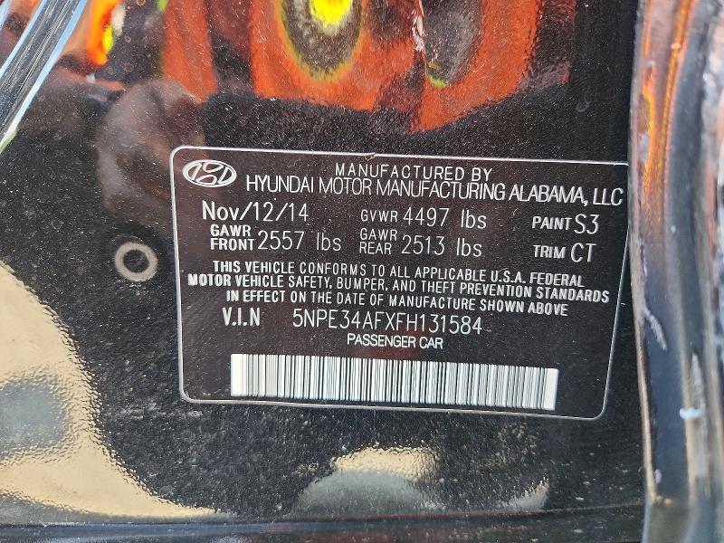 65935306 :رقم المزاد ، 5NPE34AFXFH131584 vin ، 2015 Hyundai Sonata مزاد بيع