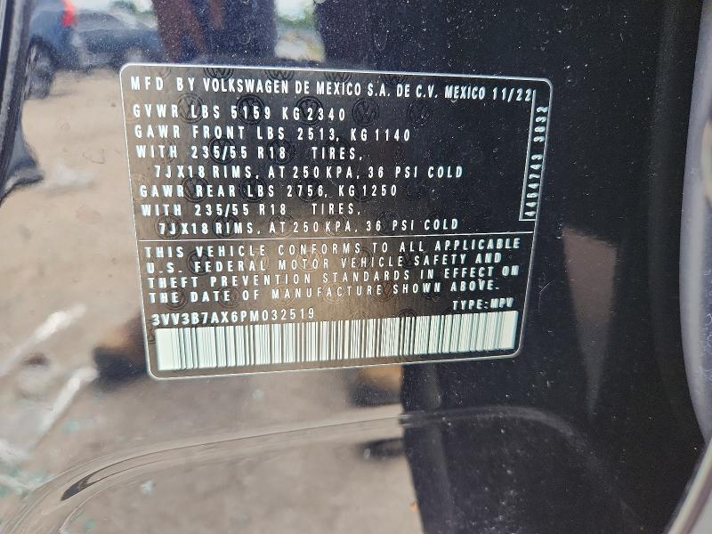 2023 Volkswagen Tiguan მანქანა იყიდება აუქციონზე, vin: 3VV3B7AX6PM032519, აუქციონის ნომერი: 65332946