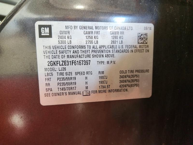 Aukcja sprzedaży 2015 Gmc Terrain, vin: 2GKFLZE31F6167397, numer aukcji: 66998686