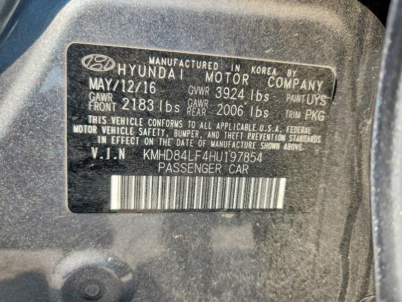 2017 Hyundai Elantra მანქანა იყიდება აუქციონზე, vin: KMHD84LF4HU197854, აუქციონის ნომერი: 55654086