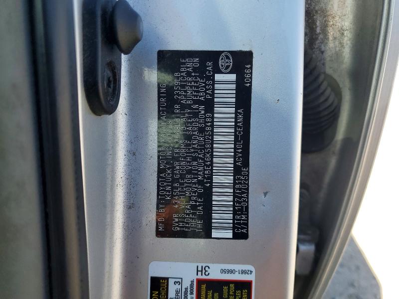 Aukcja sprzedaży 2008 Toyota Camry, vin: 4T1BE46K58U258489, numer aukcji: 64621496
