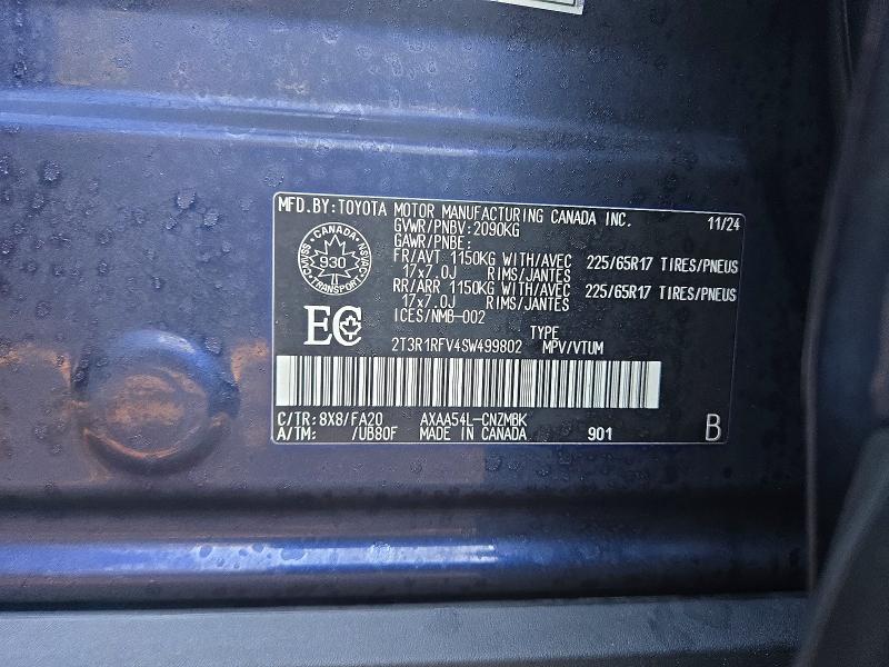 2025 Toyota Rav4 მანქანა იყიდება აუქციონზე, vin: 2T3R1RFV4SW499802, აუქციონის ნომერი: 66248066