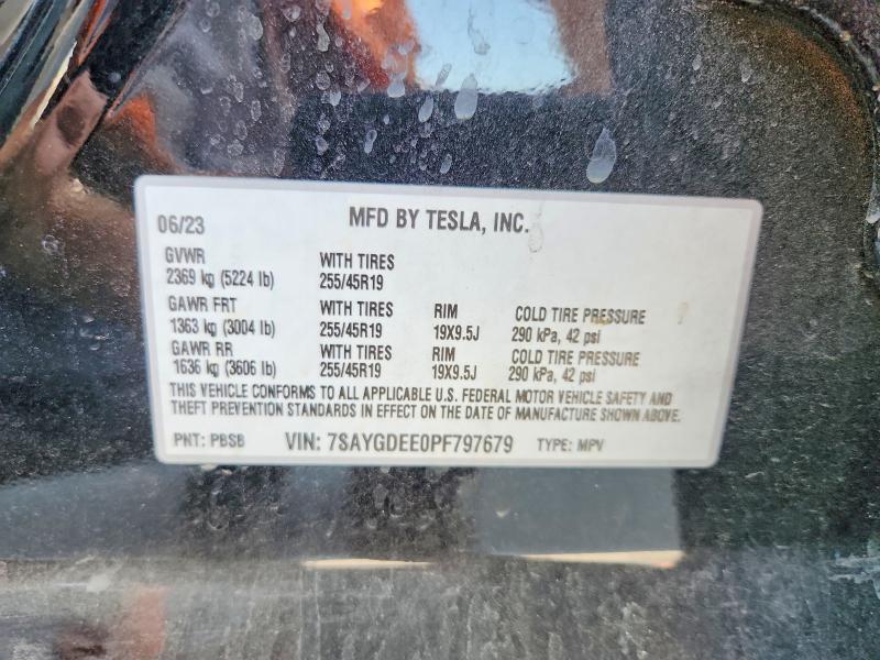 Auction sale of the 2023 Tesla Model Y, vin: 7SAYGDEE0PF797679, lot number: 64055936