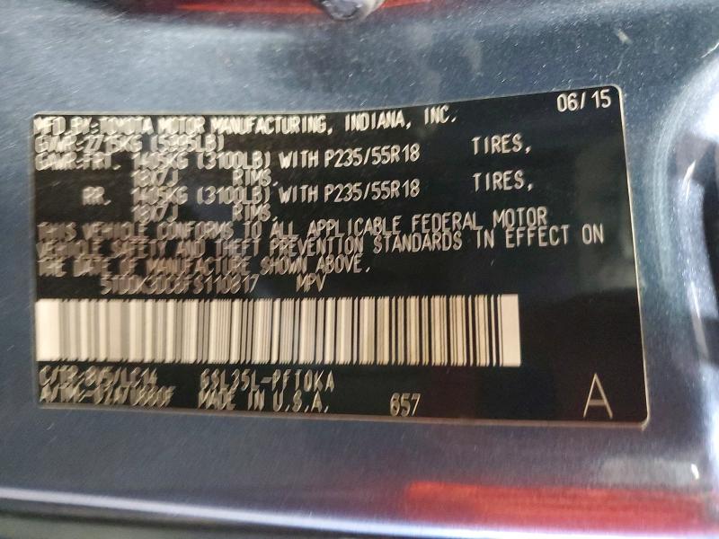 Продажа на аукционе авто 2015 Toyota Sienna, vin: 5TDDK3DC6FS110817, номер лота: 65524476