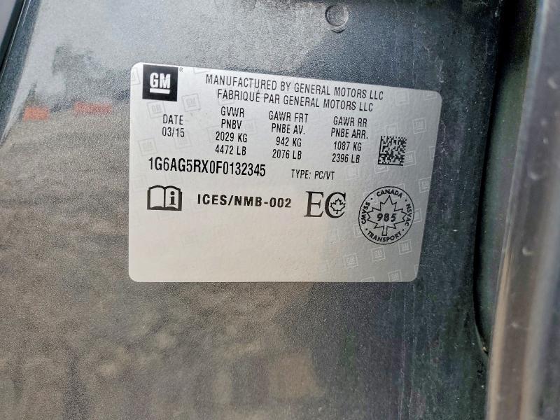 2015 Cadillac Ats მანქანა იყიდება აუქციონზე, vin: 1G6AG5RX0F0132345, აუქციონის ნომერი: 63434466