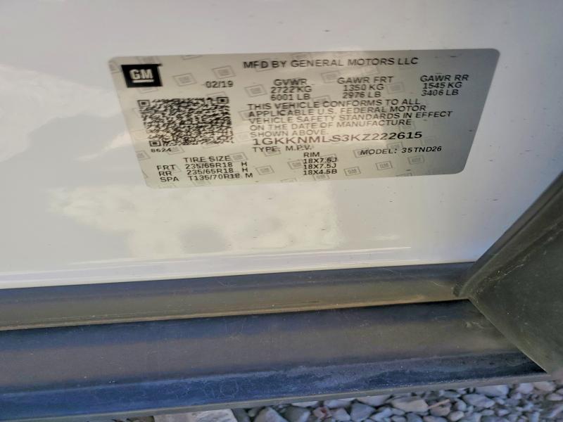 Продаж на аукціоні авто 2019 Gmc Acadia, vin: 1GKKNMLS3KZ222615, номер лоту: 63936786