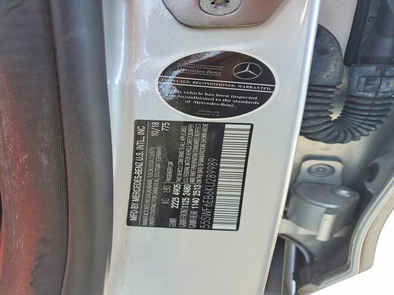 Продажа на аукционе авто 2019 Mercedes-benz C, vin: 55SWF6EB6KU289989, номер лота: 65021046