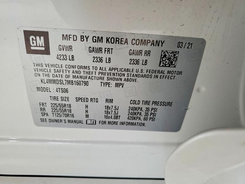 Aukcja sprzedaży 2021 Buick Encore Gx, vin: KL4MMDSL7MB160790, numer aukcji: 63969836