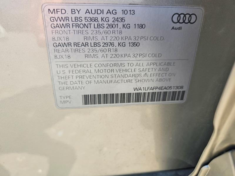 Aukcja sprzedaży 2014 Audi Q5, vin: WA1LFAFP4EA051308, numer aukcji: 66436886