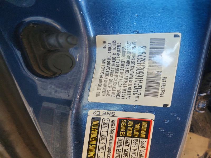 Aukcja sprzedaży 2008 Honda Civic, vin: 2HGFA16508H527948, numer aukcji: 63029166