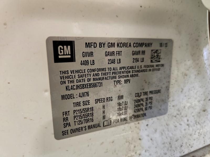 65176196 :رقم المزاد ، KL4CJHSBXEB566731 vin ، 2014 Buick Encore مزاد بيع
