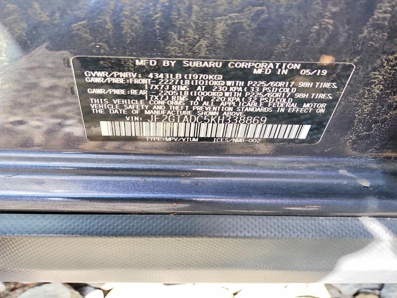Продажа на аукционе авто 2019 Subaru Crosstrek, vin: JF2GTADC5KH338869, номер лота: 63818976