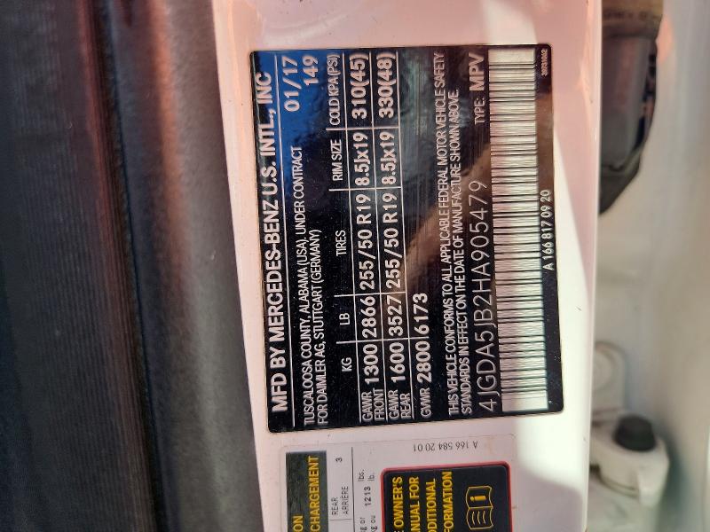 64115556 :رقم المزاد ، 4JGDA5JB2HA905479 vin ، 2017 Mercedes-benz Gle مزاد بيع