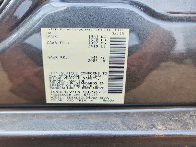 Aukcja sprzedaży 2020 Nissan Altima, vin: 1N4BL4CV3LN302877, numer aukcji: 66386486