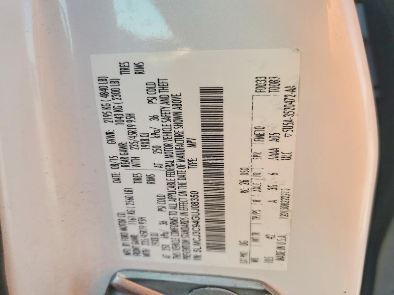 66076926 :رقم المزاد ، 5LMCJ3C94GUJ08350 vin ، 2016 Lincoln Mkc مزاد بيع