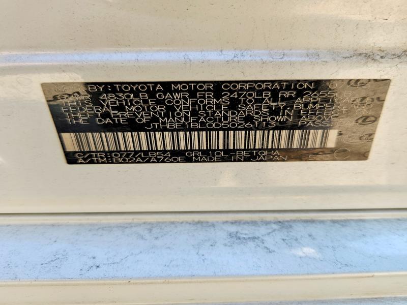 Aukcja sprzedaży 2013 Lexus Gs, vin: JTHBE1BL0D5026113, numer aukcji: 66653466