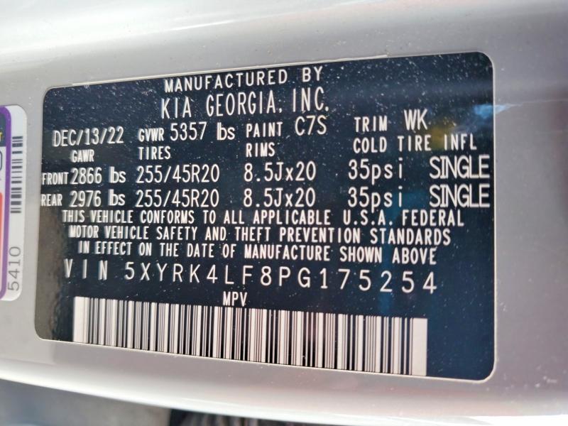 65122886 :رقم المزاد ، 5XYRK4LF8PG175254 vin ، 2023 Kia Sorento مزاد بيع