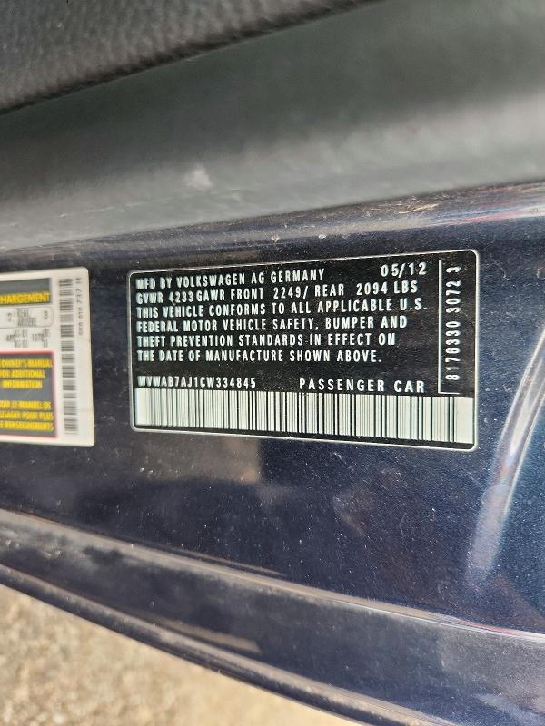 Продаж на аукціоні авто 2012 Volkswagen Golf, vin: WVWAB7AJ1CW334845, номер лоту: 66890626
