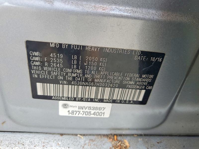 Продаж на аукціоні авто 2017 Subaru Legacy, vin: 4S3BNAS67H3032620, номер лоту: 66501256