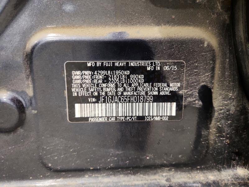 Продаж на аукціоні авто 2015 Subaru Impreza, vin: JF1GJAC65FH018799, номер лоту: 65077766