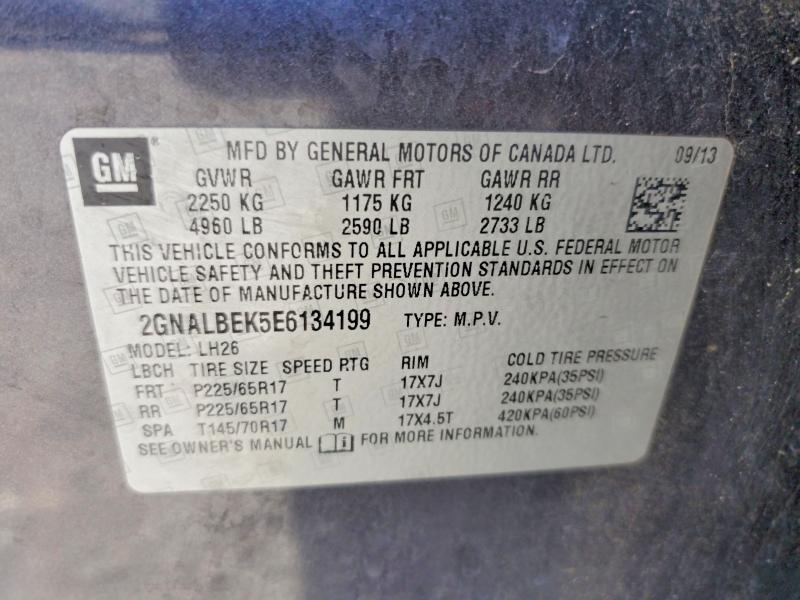 Продаж на аукціоні авто 2014 Chevrolet Equinox, vin: 2GNALBEK5E6134199, номер лоту: 64421646