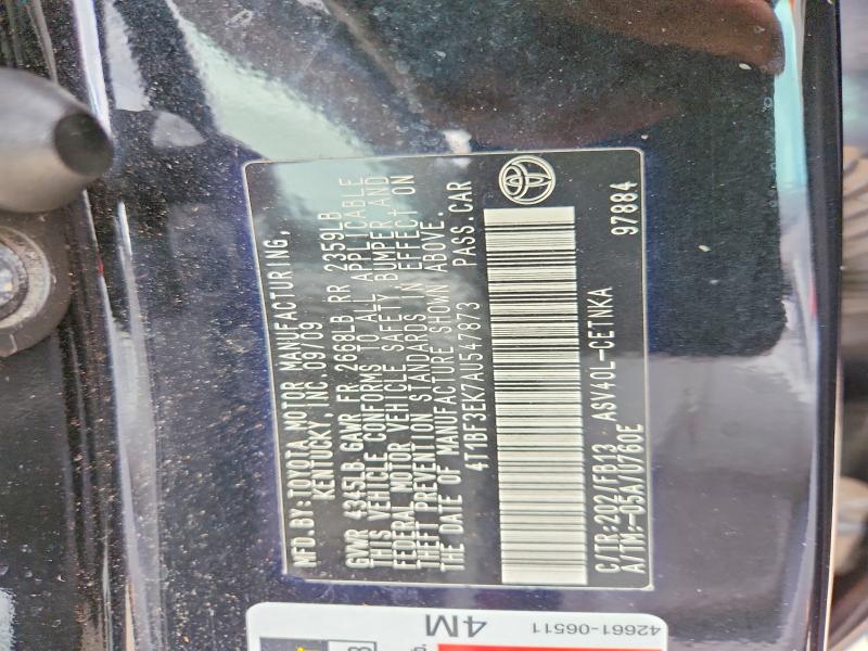 Aukcja sprzedaży 2010 Toyota Camry, vin: 4T1BF3EK7AU547873, numer aukcji: 64476436