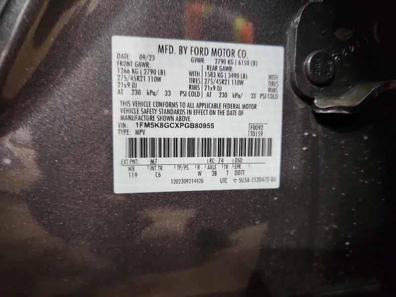 2023 Ford Explorer მანქანა იყიდება აუქციონზე, vin: 1FM5K8GCXPGB80955, აუქციონის ნომერი: 65982216