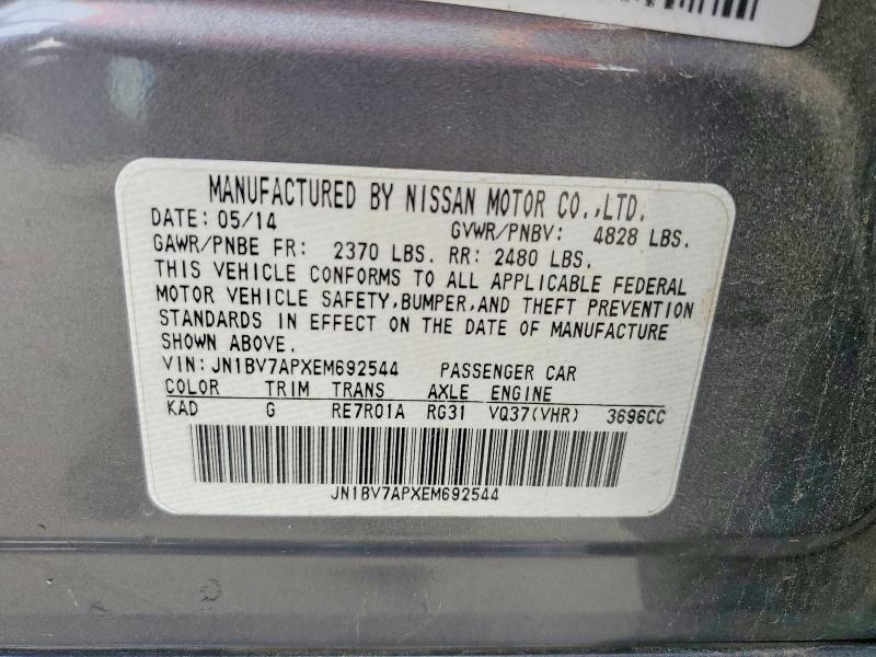 Aukcja sprzedaży 2014 Infiniti Q50, vin: JN1BV7APXEM692544, numer aukcji: 66722626