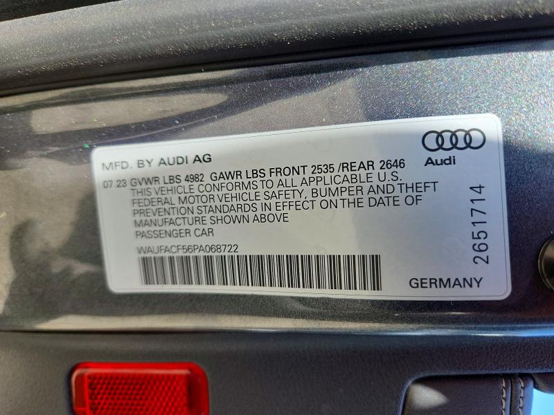 65437676 :رقم المزاد ، WAUFACF56PA068722 vin ، 2023 Audi A5 مزاد بيع