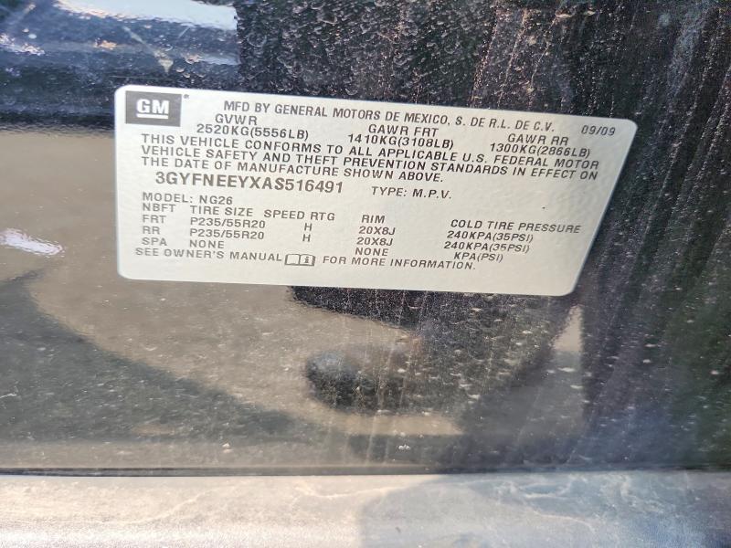 64066006 :رقم المزاد ، 3GYFNEEYXAS516491 vin ، 2010 Cadillac Srx مزاد بيع