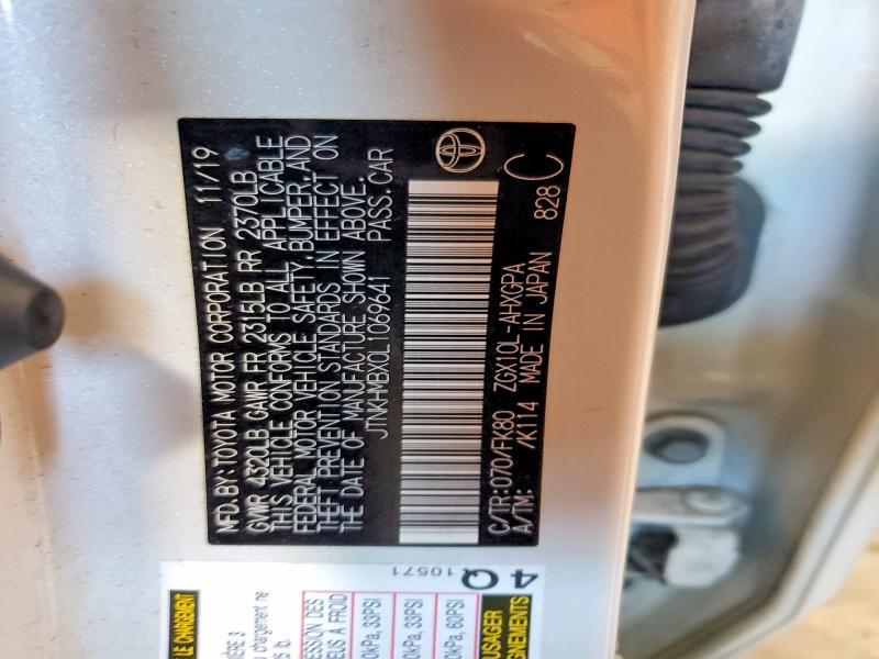 Aukcja sprzedaży 2020 Toyota C-hr, vin: JTNKHMBX0L1069641, numer aukcji: 63754086