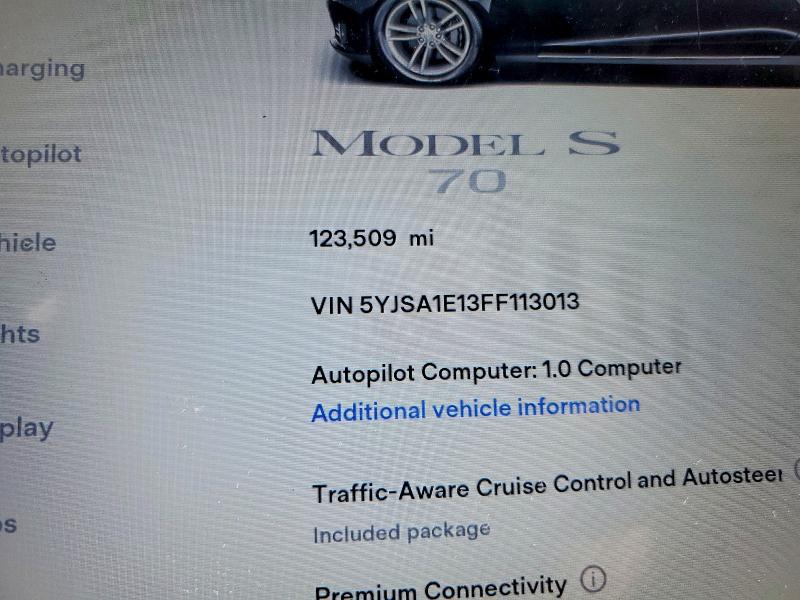 64537006 :رقم المزاد ، 5YJSA1E13FF113013 vin ، 2015 Tesla Model S مزاد بيع