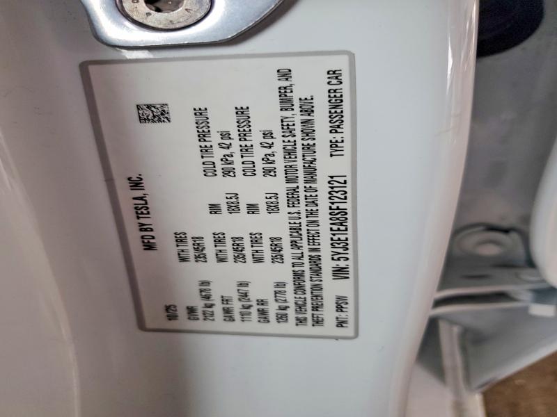 Aukcja sprzedaży 2025 Tesla Model 3, vin: 5YJ3E1EA8SF123121, numer aukcji: 65751086