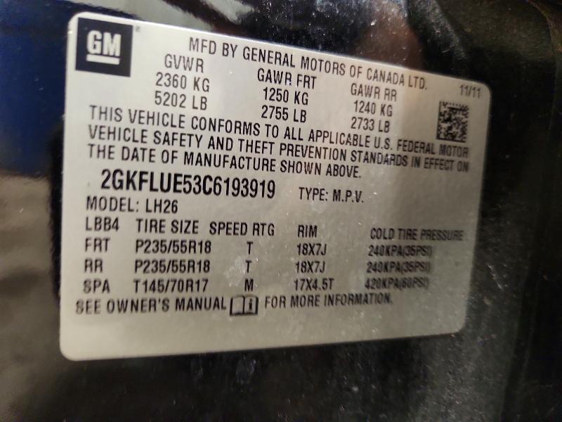 Продаж на аукціоні авто 2012 Gmc Terrain, vin: 2GKFLUE53C6193919, номер лоту: 65906456
