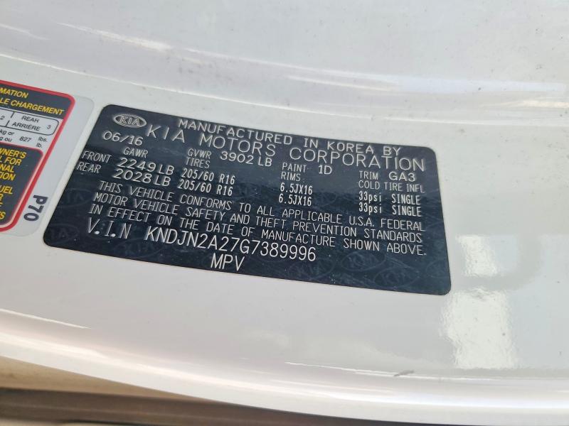 Aukcja sprzedaży 2016 Kia Soul, vin: KNDJN2A27G7389996, numer aukcji: 64108036