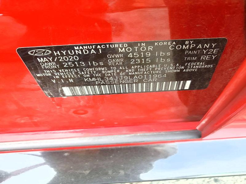 66641436 :رقم المزاد ، KMHL34JJ9LA011964 vin ، 2020 Hyundai Sonata Hybrid مزاد بيع