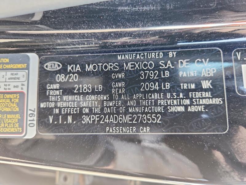 Продажа на аукционе авто 2021 Kia Forte, vin: 3KPF24AD6ME273552, номер лота: 65090666