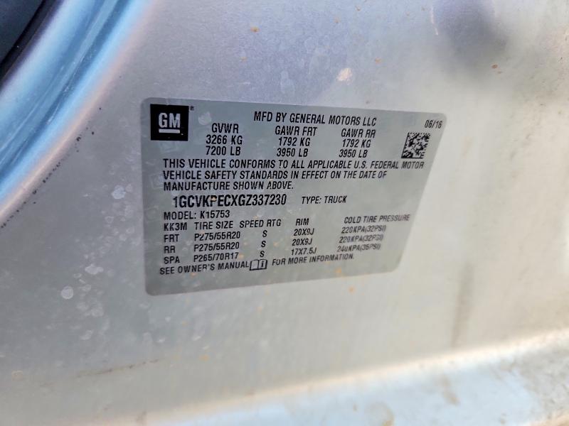 2016 Chevrolet Silverado მანქანა იყიდება აუქციონზე, vin: 1GCVKPECXGZ337230, აუქციონის ნომერი: 64041576