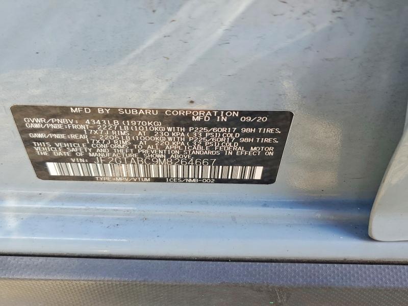 Aukcja sprzedaży 2021 Subaru Crosstrek, vin: JF2GTABC9M8264667, numer aukcji: 66270026