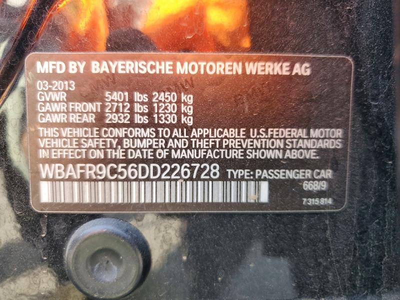 63864016 :رقم المزاد ، WBAFR9C56DD226728 vin ، 2013 Bmw 550 مزاد بيع