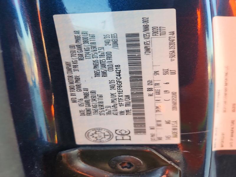 Продажа на аукционе авто 2016 Ford F150, vin: 1FTFX1EF6GFC44218, номер лота: 66943276
