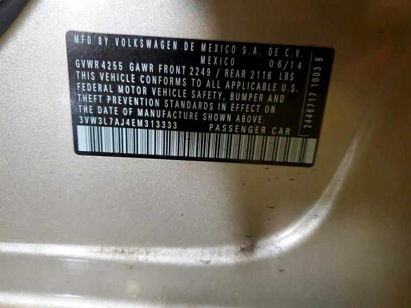 Продаж на аукціоні авто 2014 Volkswagen Jetta, vin: 3VW3L7AJ4EM313333, номер лоту: 66454816