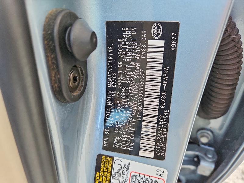 65335406 :رقم المزاد ، 4T1BK36B05U057257 vin ، 2005 Toyota Avalon مزاد بيع