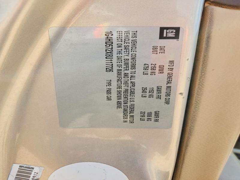 2008 Buick Lucerne მანქანა იყიდება აუქციონზე, vin: 1G4HD572X8U117726, აუქციონის ნომერი: 65691126